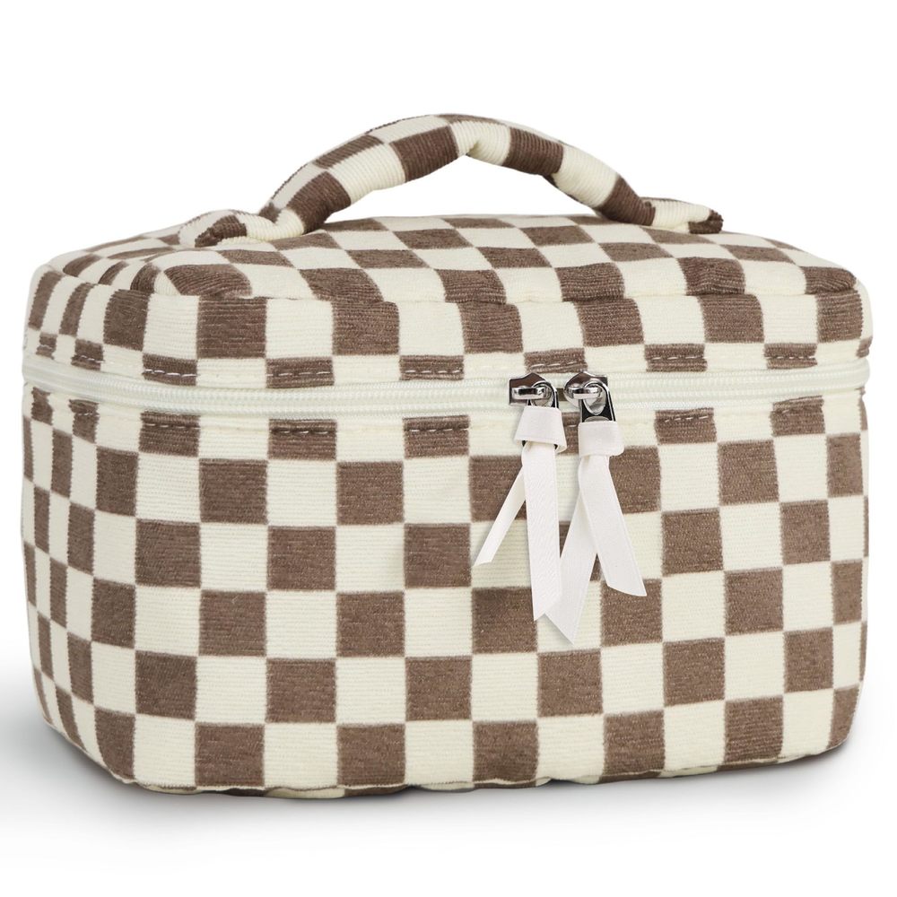 Corduroy Makeup Bag Quilted Makeup Bag Large Floral Cosmetic Bag For Women✨